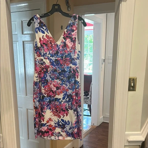 ERDEM | Dresses | Erdem Pink And Blue Vneck Floral Dress | Poshmark